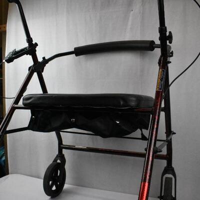 Walker with Seat & Storage. Black & Red by ProBasics