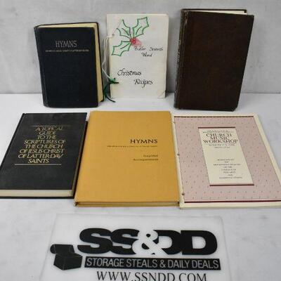 6 LDS Reference Books: Hymns, Games, Recipes