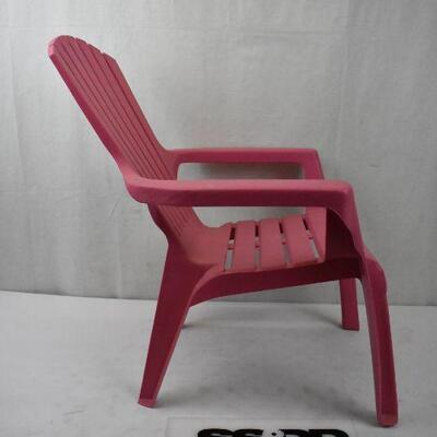 Kids Pink Plastic Adirondack Chair