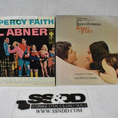 2 LP Record Albums: Lil Abner & Romeo & Juliet - Vintage