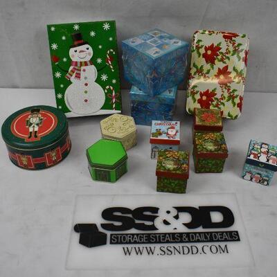 12 pc Christmas Gift Boxes & Tins