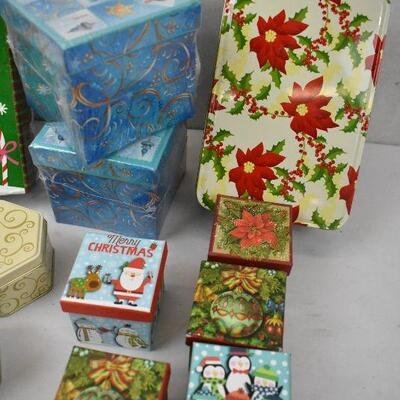 12 pc Christmas Gift Boxes & Tins