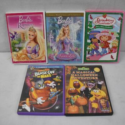 5 DVDs for Kids: Barbie Rapunzel -to- Magical Halloween Adventure