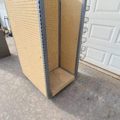 Pegboard Gondola Rolling Display Unit W/Wire Basket Unit
