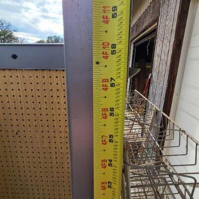 Pegboard Gondola Rolling Display Unit W/Wire Basket Unit