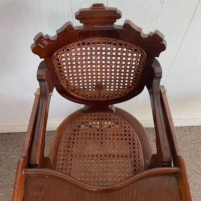 1800's Convertible Solid Walnut High Chair / Rocker  