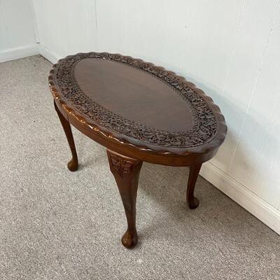 Oval Carved Rosewood Coffee Table