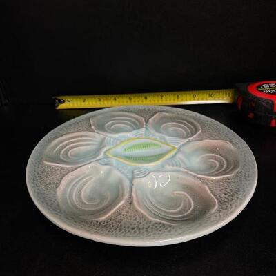Antique Oyster Plate with Lemon Center