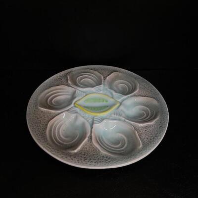 Antique Oyster Plate with Lemon Center