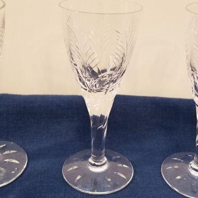 Lot #94  Five Crystal Liqueur Glasses