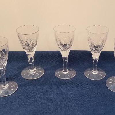 Lot #94  Five Crystal Liqueur Glasses