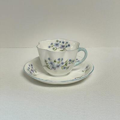 Shelley Blue Rock Cup and Saucer