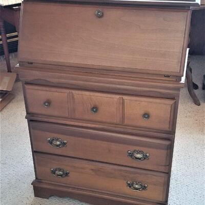 Lot #99 Vintage Drop Leaf Desk - Chest of Drawers