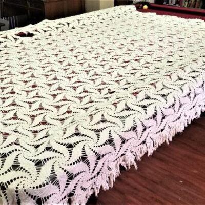 Lot #105  Hand Crocheted Coverlet
