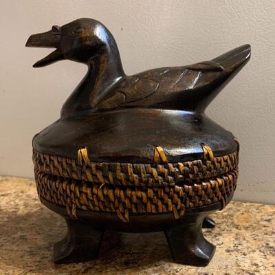 Lombok wood and Rattan Trinket Box