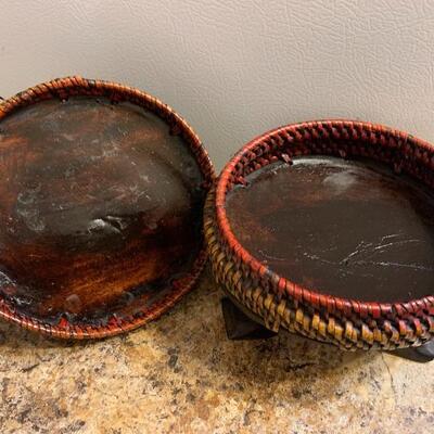 Lombok wood and Rattan Trinket Box