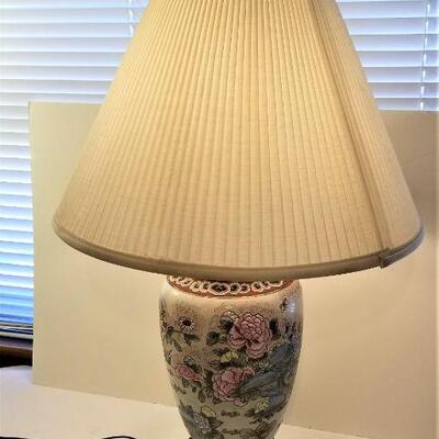 Lot #106  Pair Table Lamps - Asian Styling