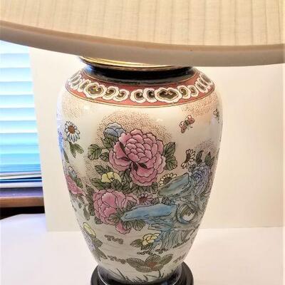 Lot #106  Pair Table Lamps - Asian Styling