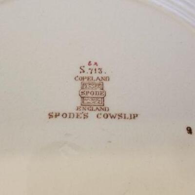 Lot #114  Large Set of Spode Dinnerware in the "Spode Cowslip" pattern