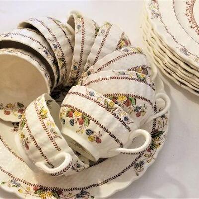 Lot #114  Large Set of Spode Dinnerware in the "Spode Cowslip" pattern