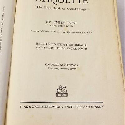 Lot #119   1940 Etiquette Book by Emily Post - a look into the past