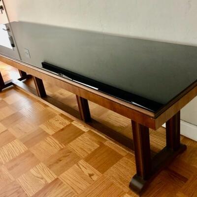 Stunning long multi-purpose table for dining, conference,  accessories - 144"Lx30/Wx30"H w glass top  $425