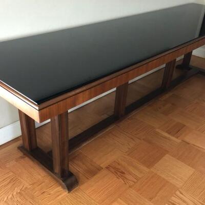 Stunning multi-purpose table for dining, confereence,  accessories - 144"Lx30/Wx30"H w glass top  $425