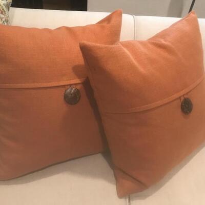Orange Pillows 19/x19" $15 pr