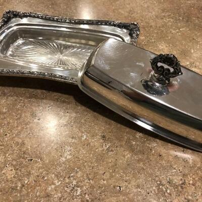 silver plated butter dish $10