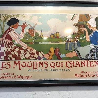 Original Print Les Moulins Qui Chantent 51 1/2" x 36" $1050