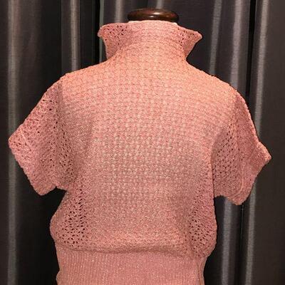 1950s Crochet Pink Ladies Top 