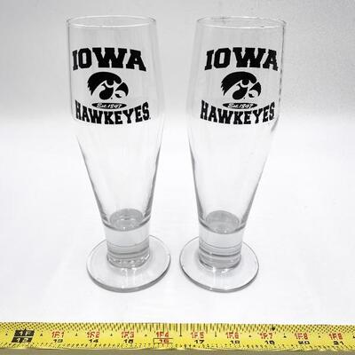 IOWA HAWKEYES BEER GLASSES (LOT #6)