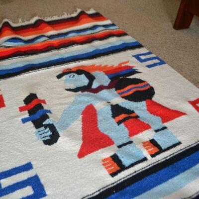 LOT 53 VINTAGE MEXICAN BLANKET. 2' X 5