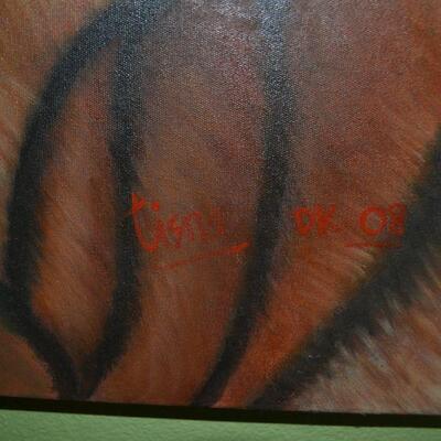 LOT 77. OIL ON CANVAS TIGER 40