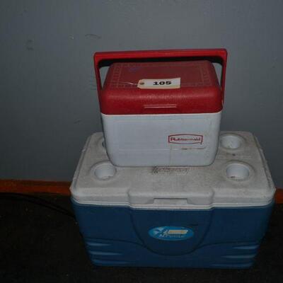 LOT 105   COOLER AND ICE CHEST
