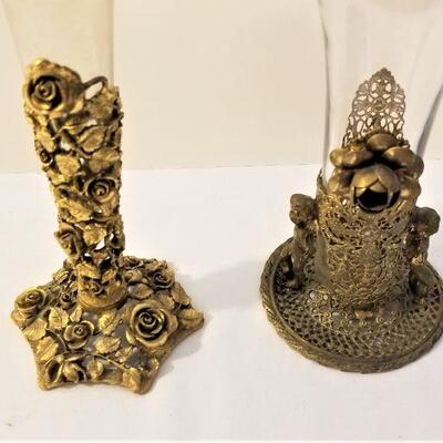 Lot #122  Pair of Vintage Vanity Vases