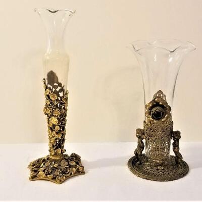 Lot #122  Pair of Vintage Vanity Vases