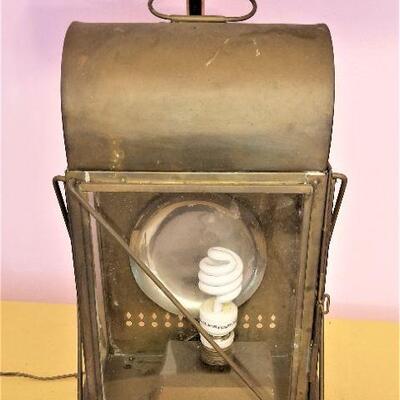 #130  Vintage "Ship's Lantern" Brass Table Lamp