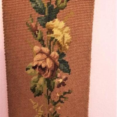 Lot #132  Vintage Needlepoint Bell Pull - 68" long