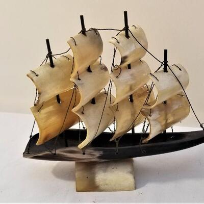 Lot #133  Ship's Model and Brass Bookends