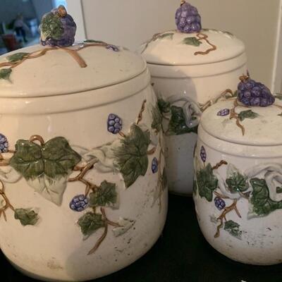 Grape Canisters 3 piece set