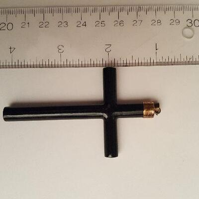 Obsidian (?) Cross for Necklace