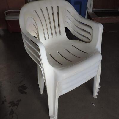 LAWN CARE AND PLASTIC CHAIRS