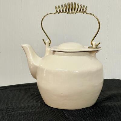 Porcelain over Cast Iron Tea Kettle