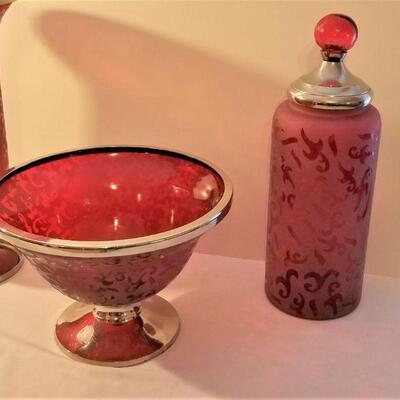 Lot #137  Contemporary Red Glass Lot