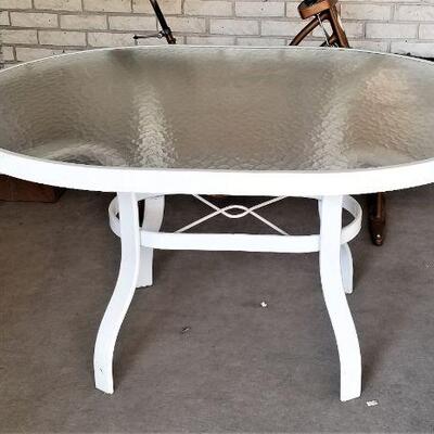Lot #145  Frosted Glass Patio Table