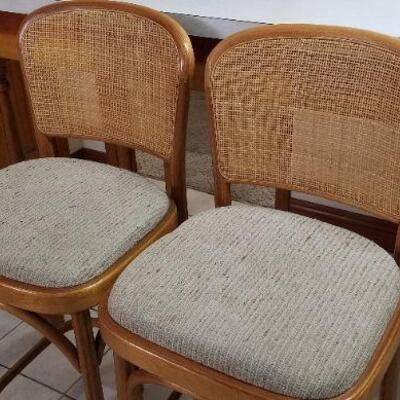 Lot #146  Pair Vintage Rattan Bar Stools