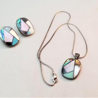Lot #149  Sterling Pendant with Abalone, Mother of Pearl - Earrings