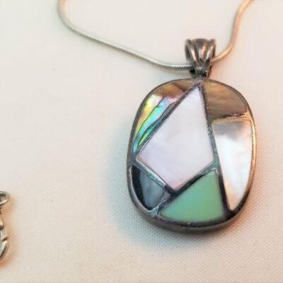 Lot #149  Sterling Pendant with Abalone, Mother of Pearl - Earrings
