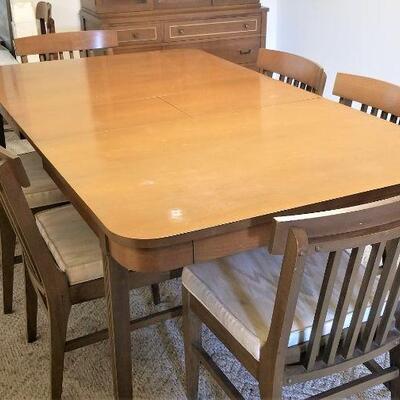 Lot #150  Mid Century Dining Set - 6 chairs